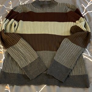 Fashion Nova Women’s Turtleneck Sweater - Brown, Green, Gray